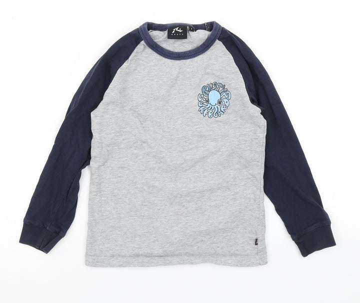 Rusty Boys Grey Colourblock  Basic T-Shirt Size 6 Years