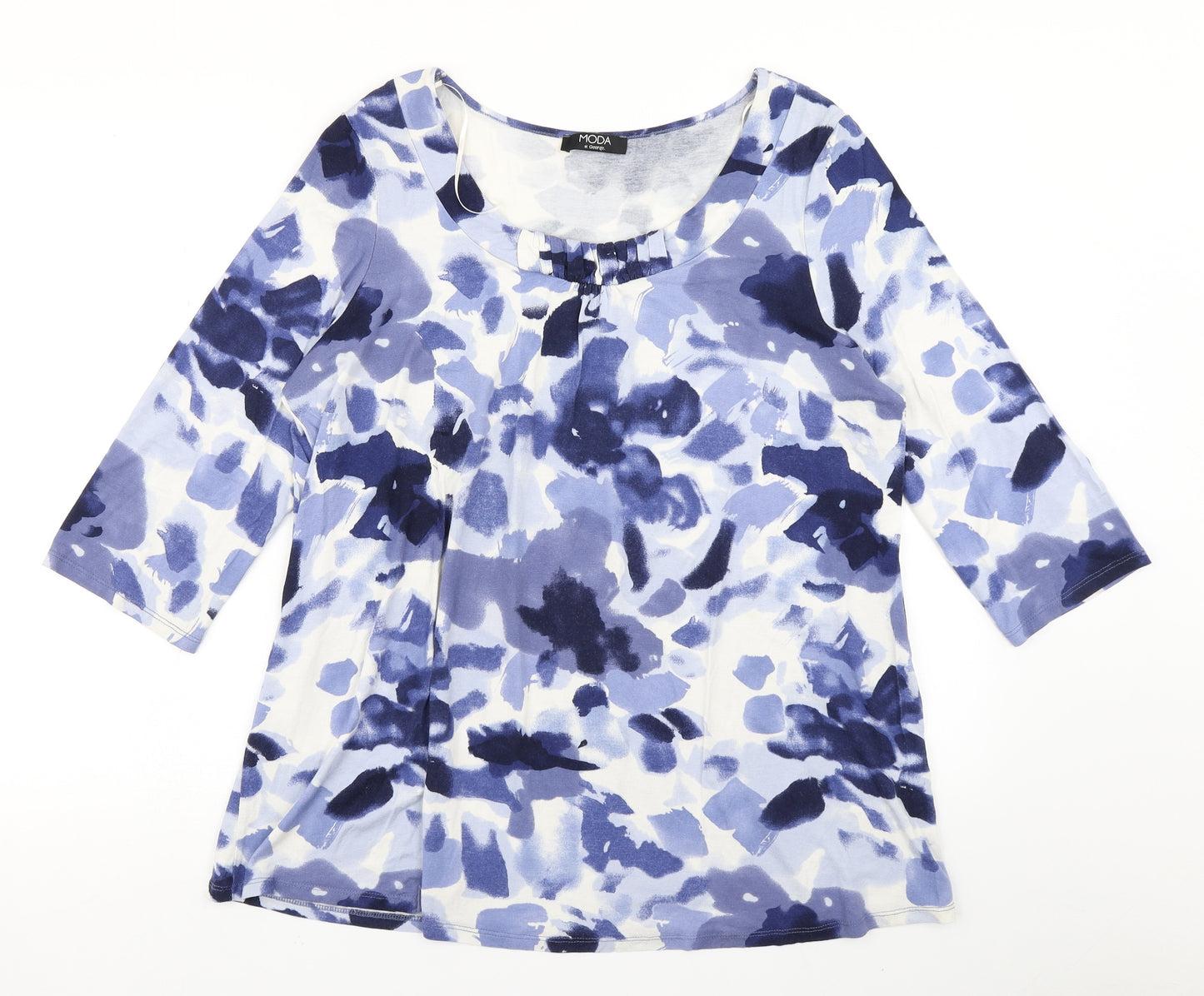 George Womens Blue Colourblock  Basic T-Shirt Size 16