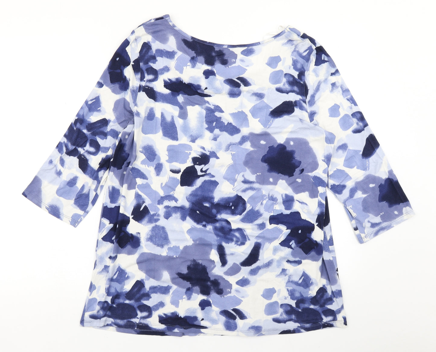 George Womens Blue Colourblock  Basic T-Shirt Size 16