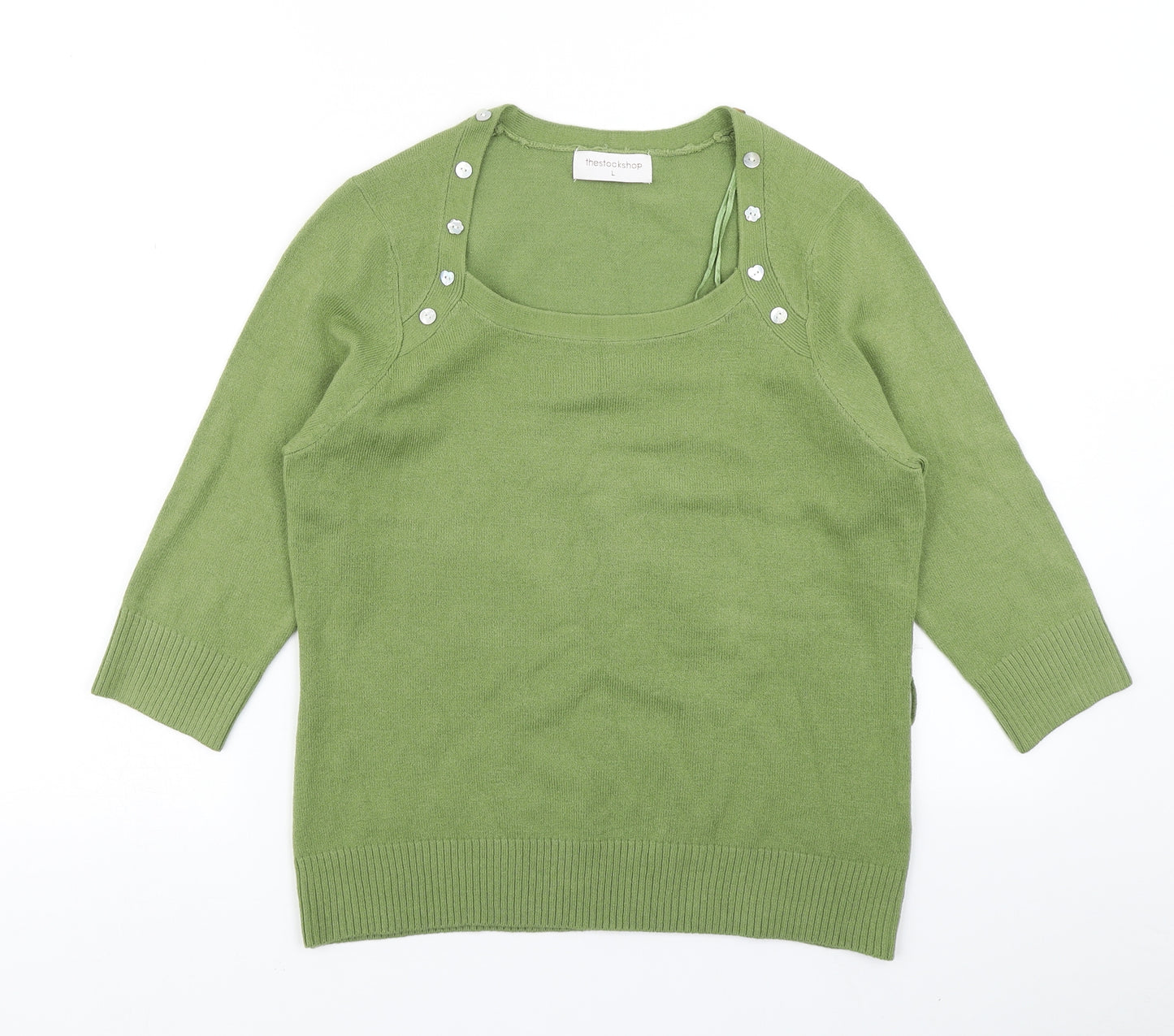 The Stock Shop Womens Green  Knit Pullover Jumper Size L