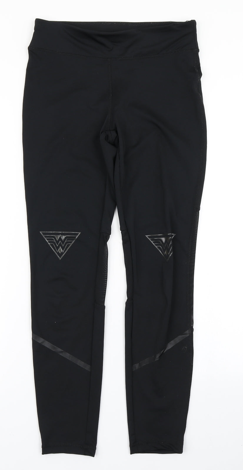 Wonder Woman Womens Black   Compression Leggings Size 10 L26 in