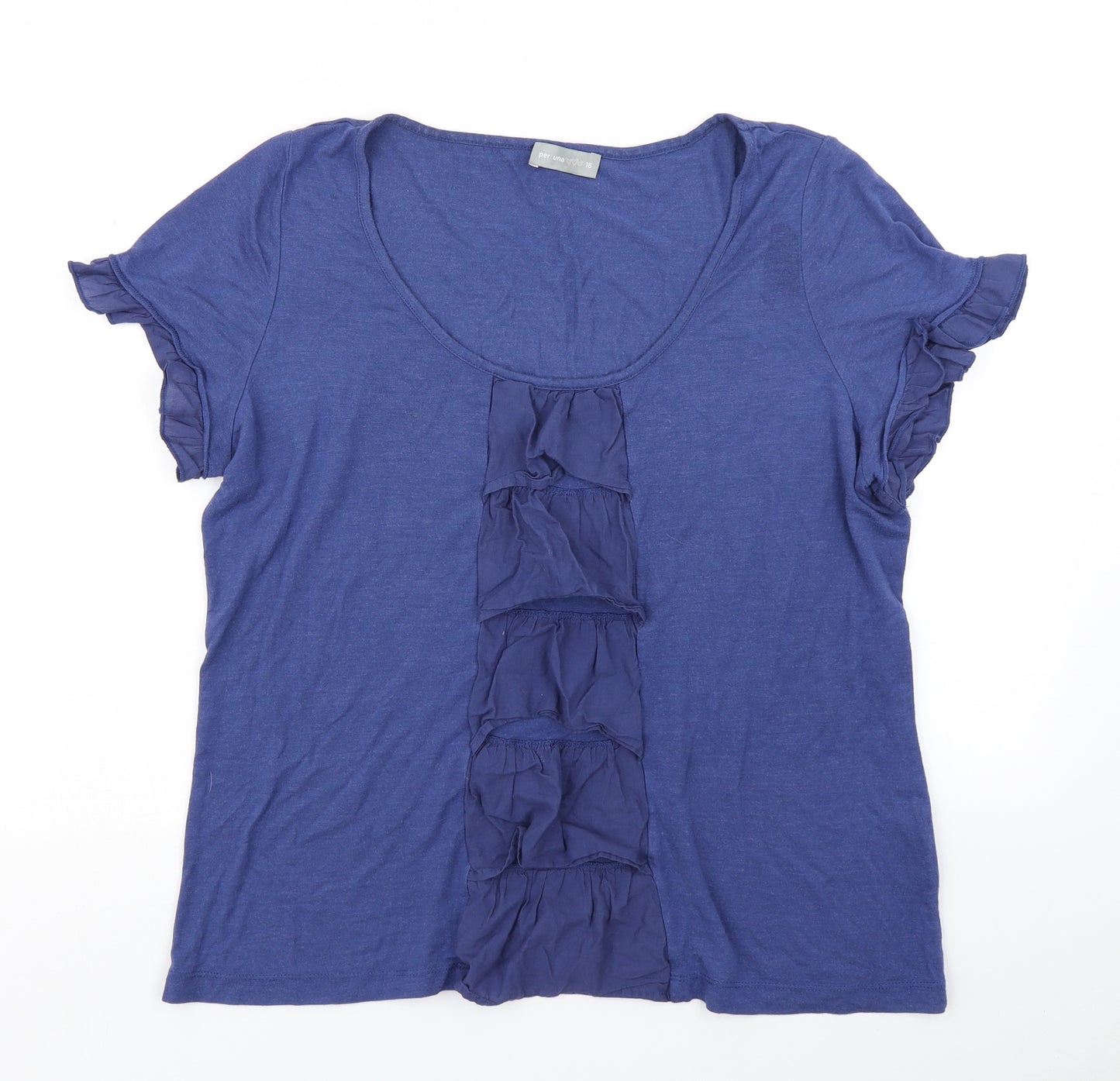 Per Una Womens Blue   Basic T-Shirt Size 18