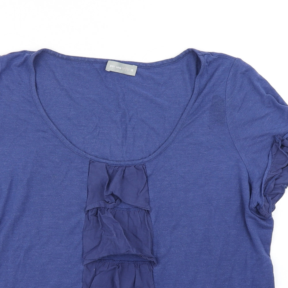 Per Una Womens Blue   Basic T-Shirt Size 18