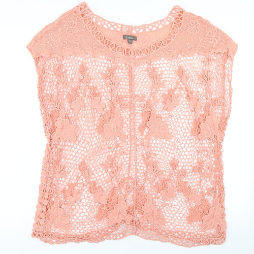 Katies Womens Pink   Tunic T-Shirt Size L  - Netted