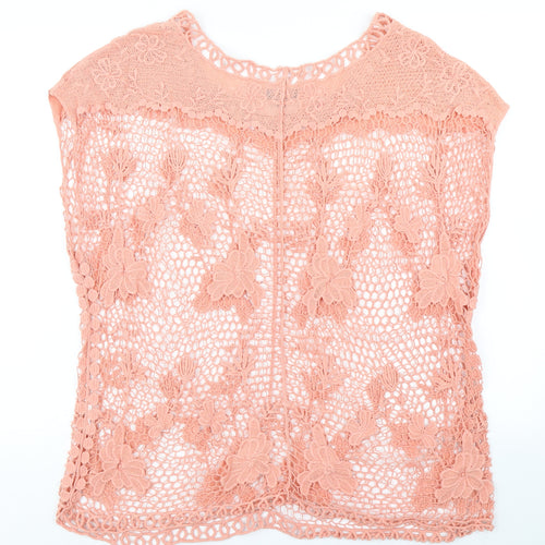 Katies Womens Pink   Tunic T-Shirt Size L  - Netted