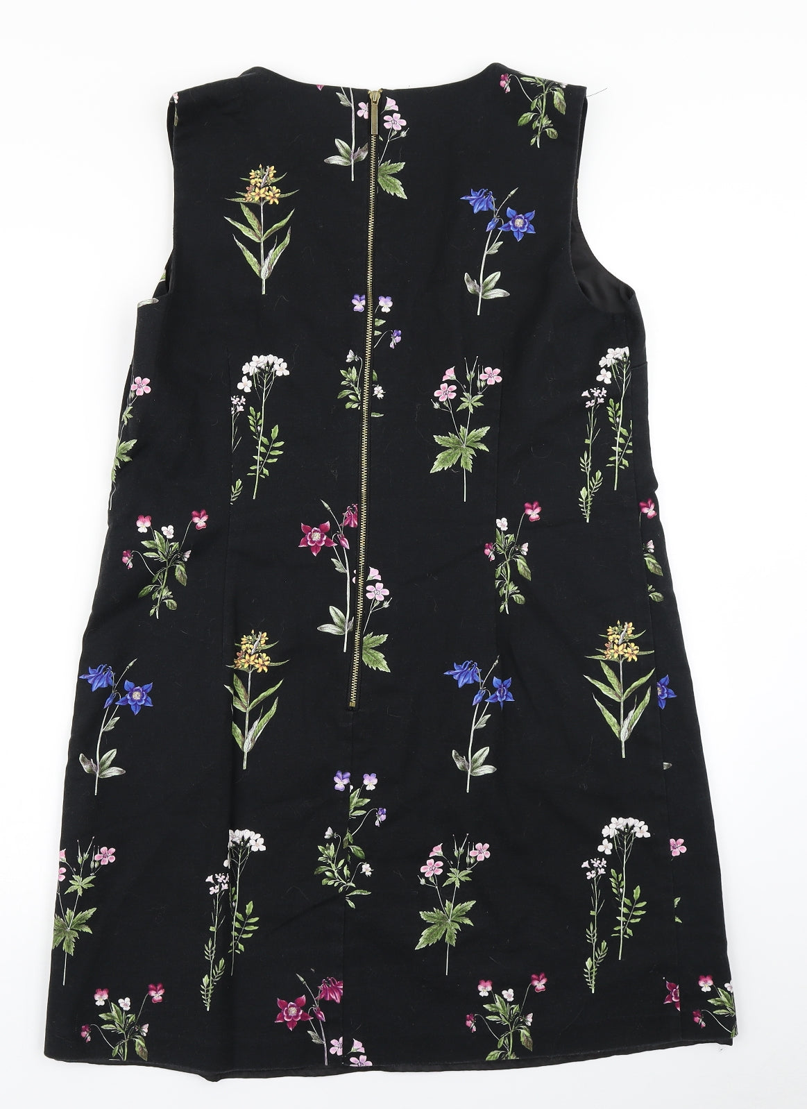 Oasis Womens Black Floral  A-Line  Size 16