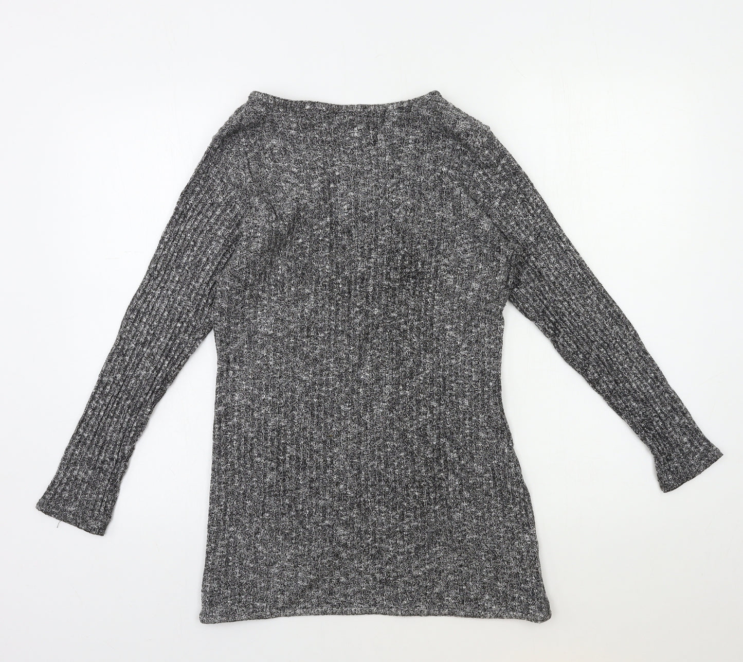 PRETTYLITTLETHING Womens Grey  Knit Cardigan Jumper Size 12