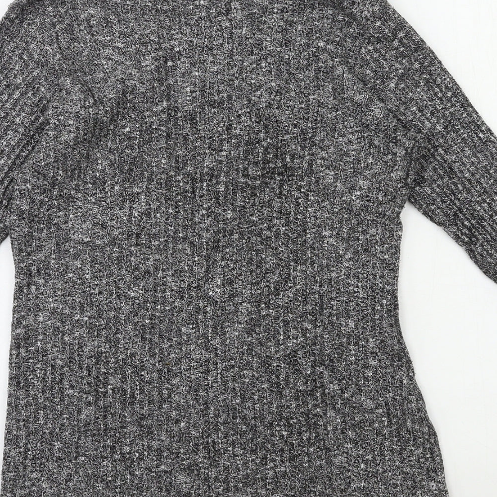 PRETTYLITTLETHING Womens Grey  Knit Cardigan Jumper Size 12