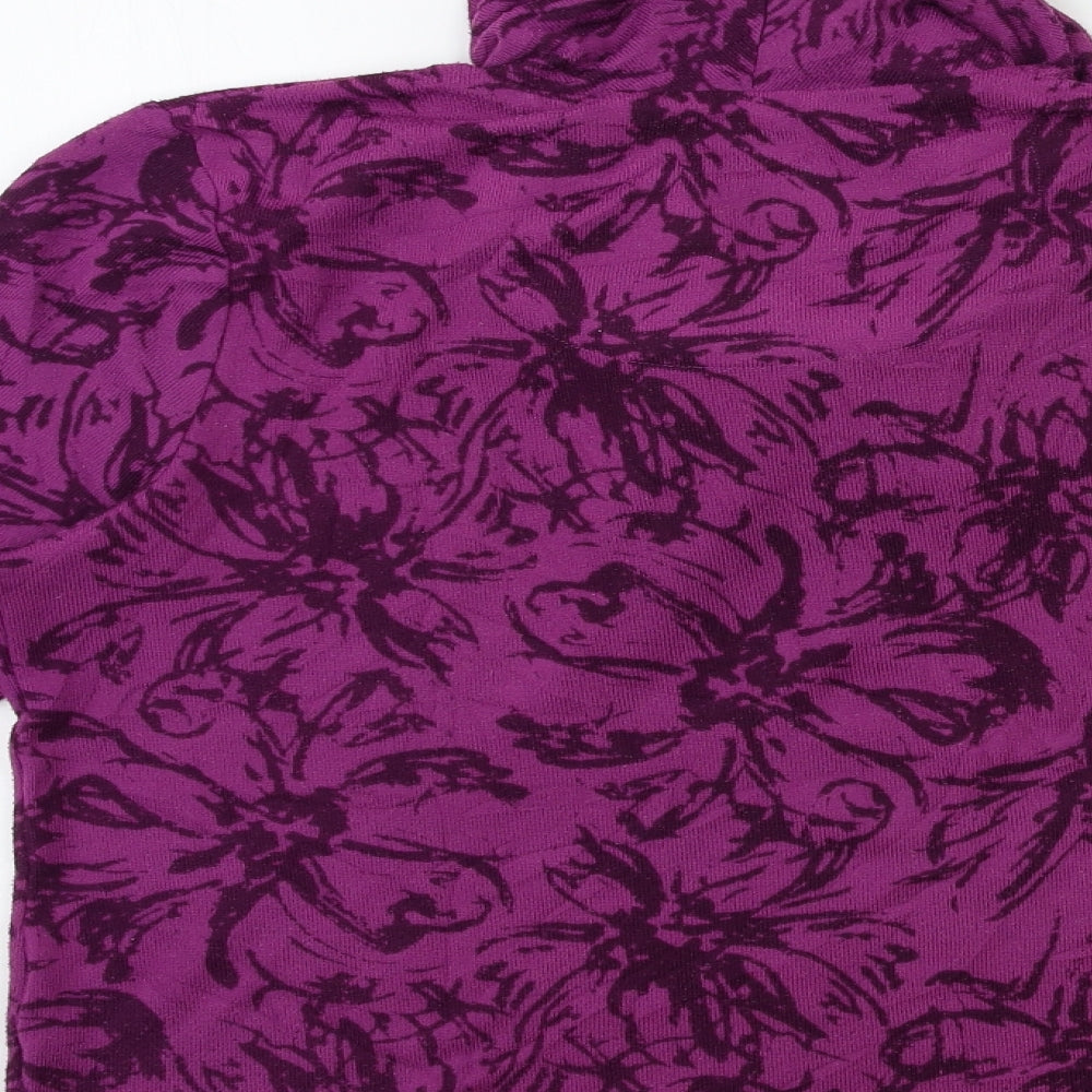 tigi Womens Purple Floral Knit Pullover Jumper Size 14