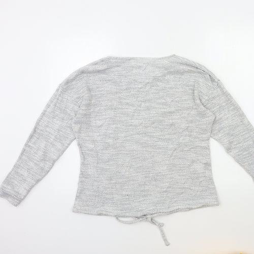 F&F Womens Grey  Knit Top Pyjama Top Size 8