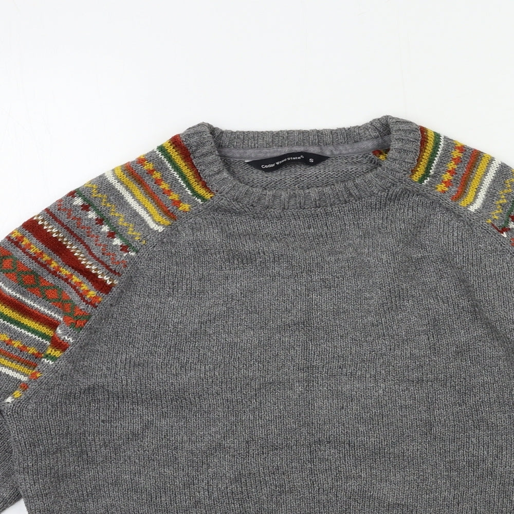 Cedar Wood State Mens Grey  Knit Pullover Jumper Size S