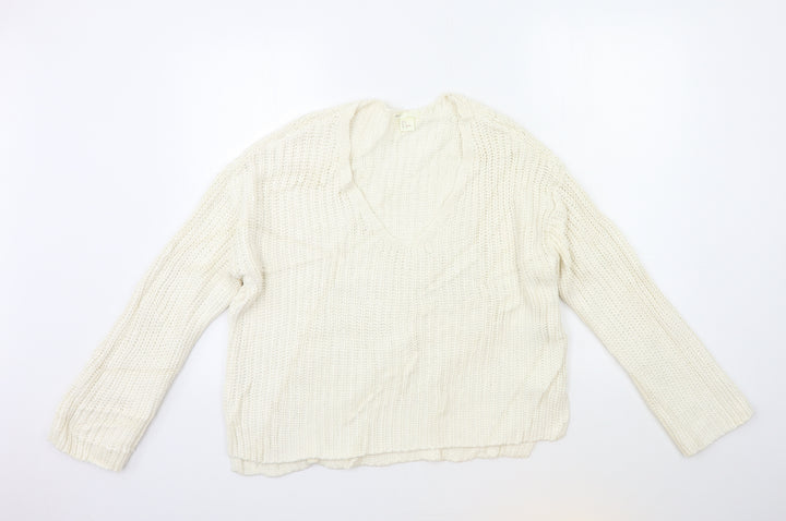 H&M Womens Beige  Knit Pullover Jumper Size S