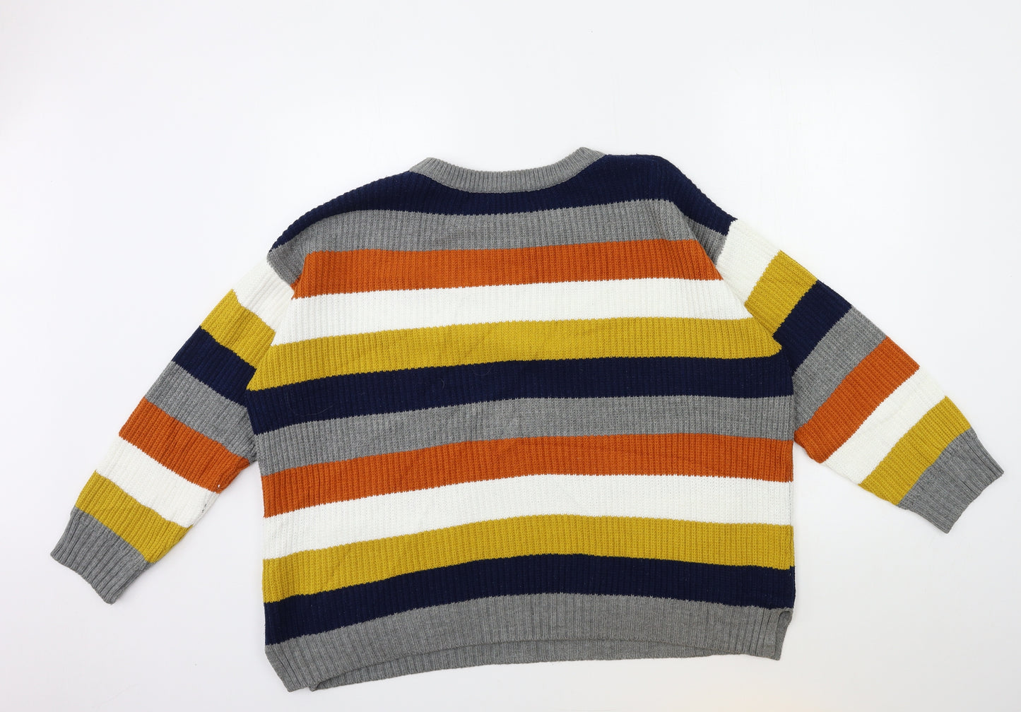 TU Womens Blue Striped Knit Pullover Jumper Size 16