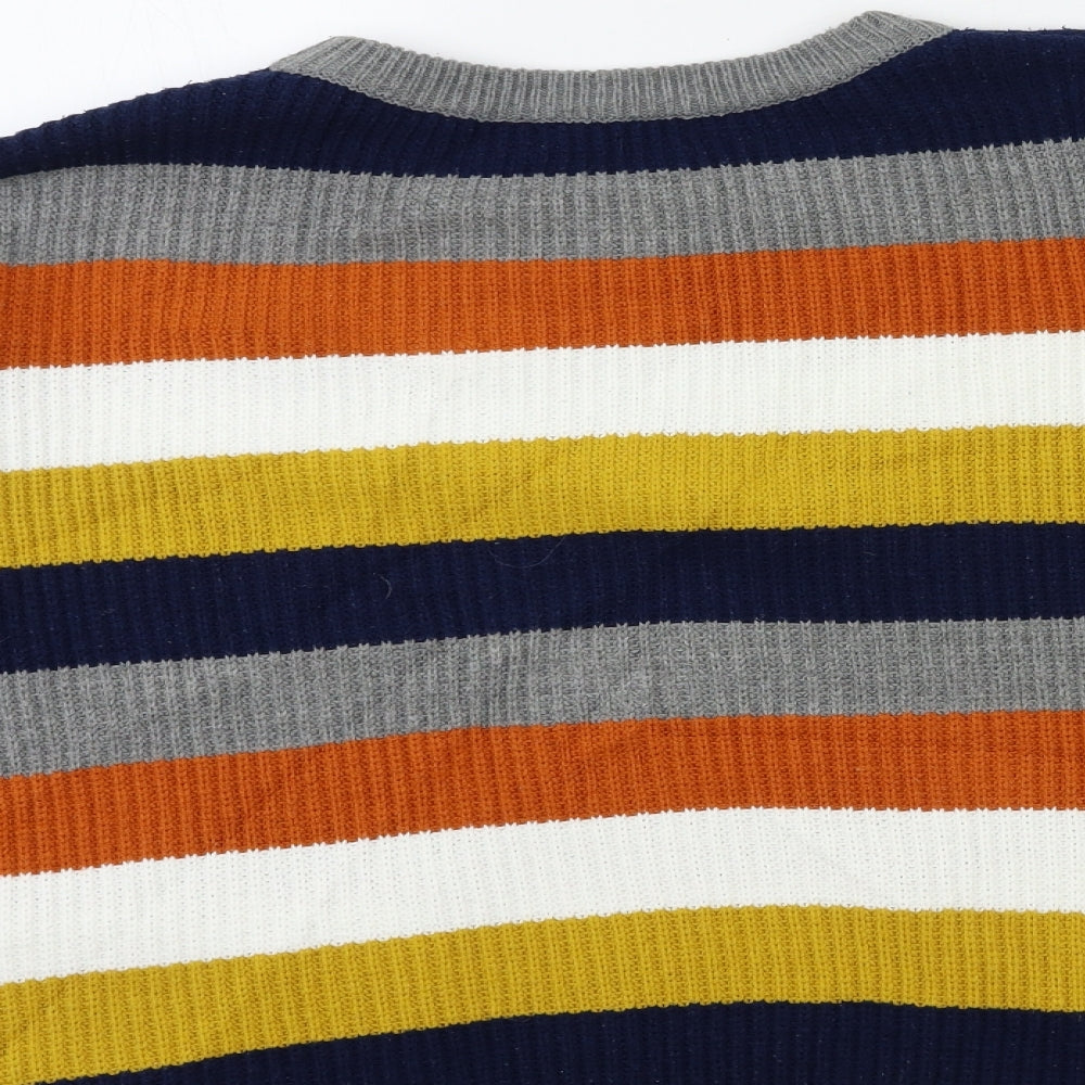 TU Womens Blue Striped Knit Pullover Jumper Size 16