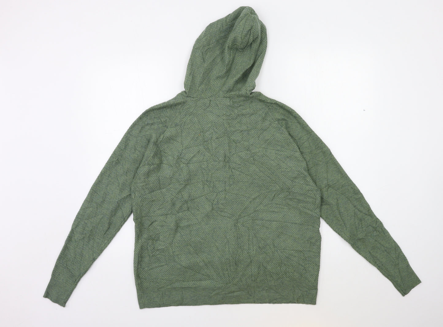 Marks and Spencer Womens Green Geometric Knit Cardigan Jumper Size M