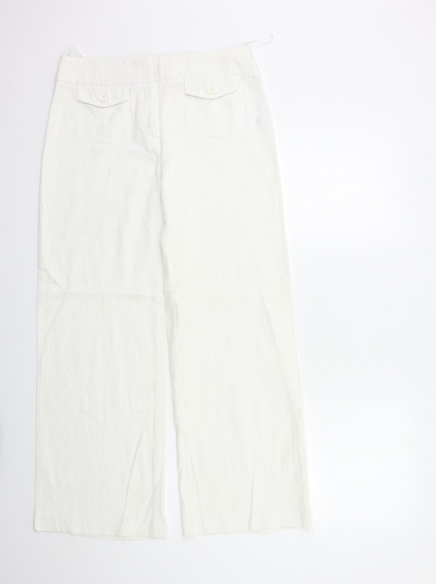 M&Co Womens White   Trousers  Size 10 L30 in