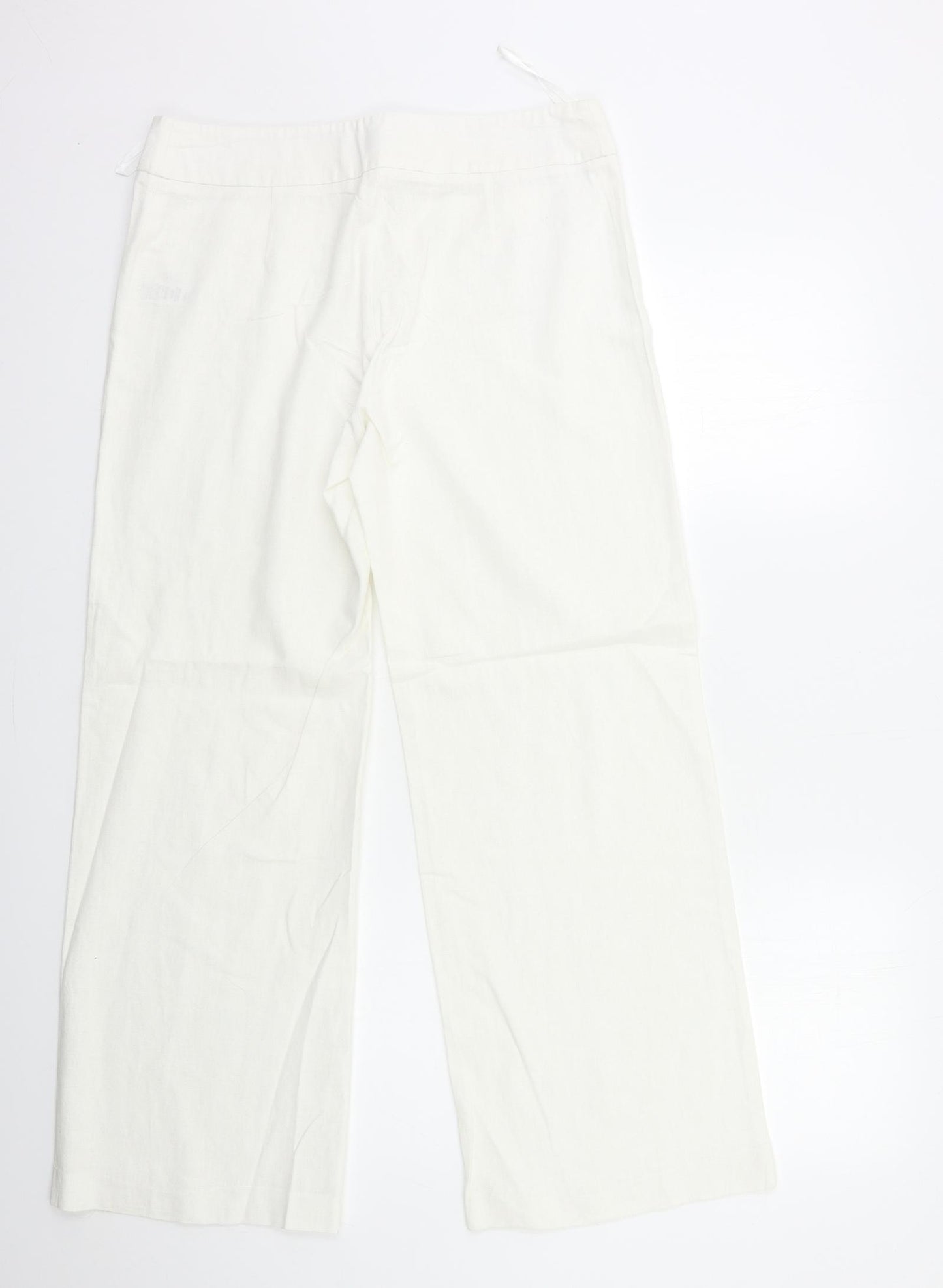 M&Co Womens White   Trousers  Size 10 L30 in