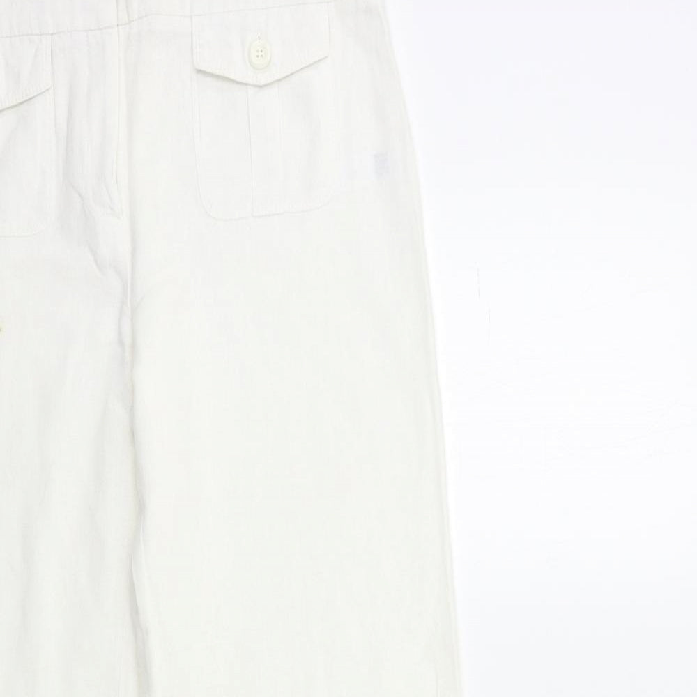 M&Co Womens White   Trousers  Size 10 L30 in
