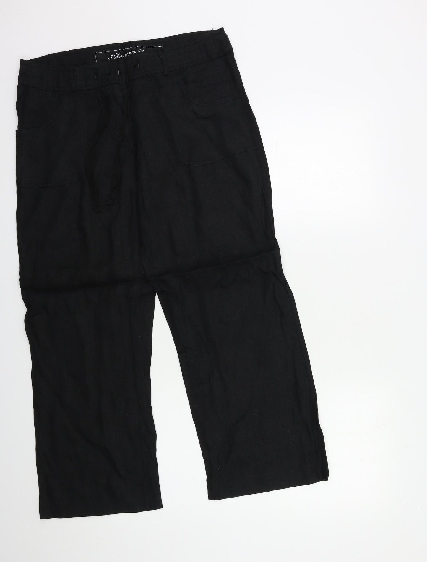 Denim & Co. Womens Black   Trousers  Size 10 L29 in