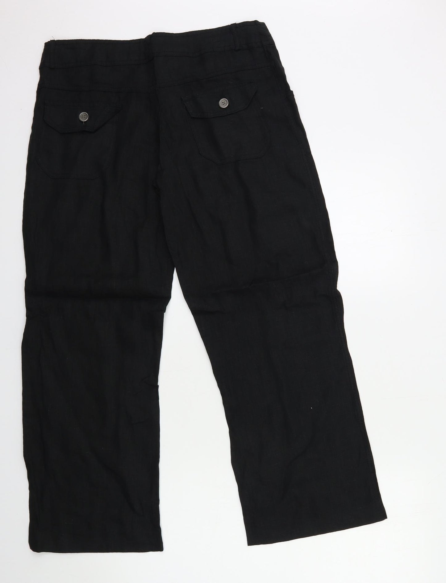 Denim & Co. Womens Black   Trousers  Size 10 L29 in