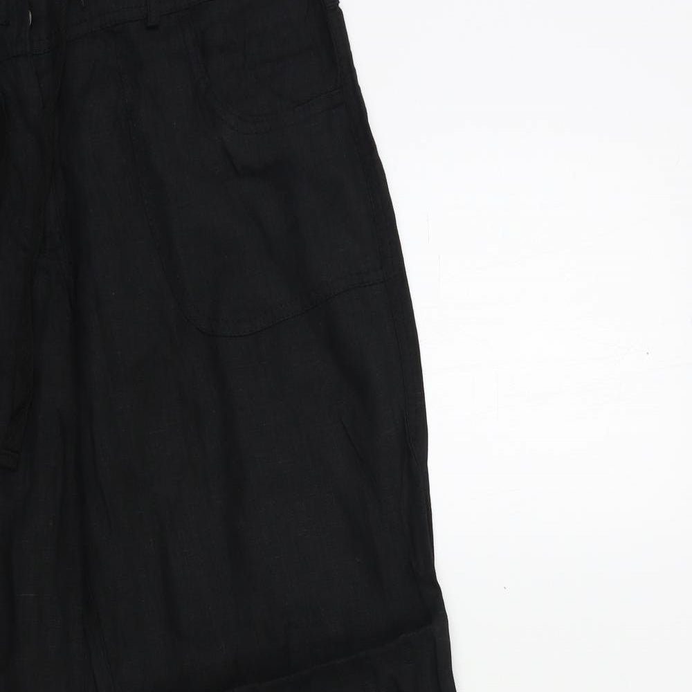 Denim & Co. Womens Black   Trousers  Size 10 L29 in