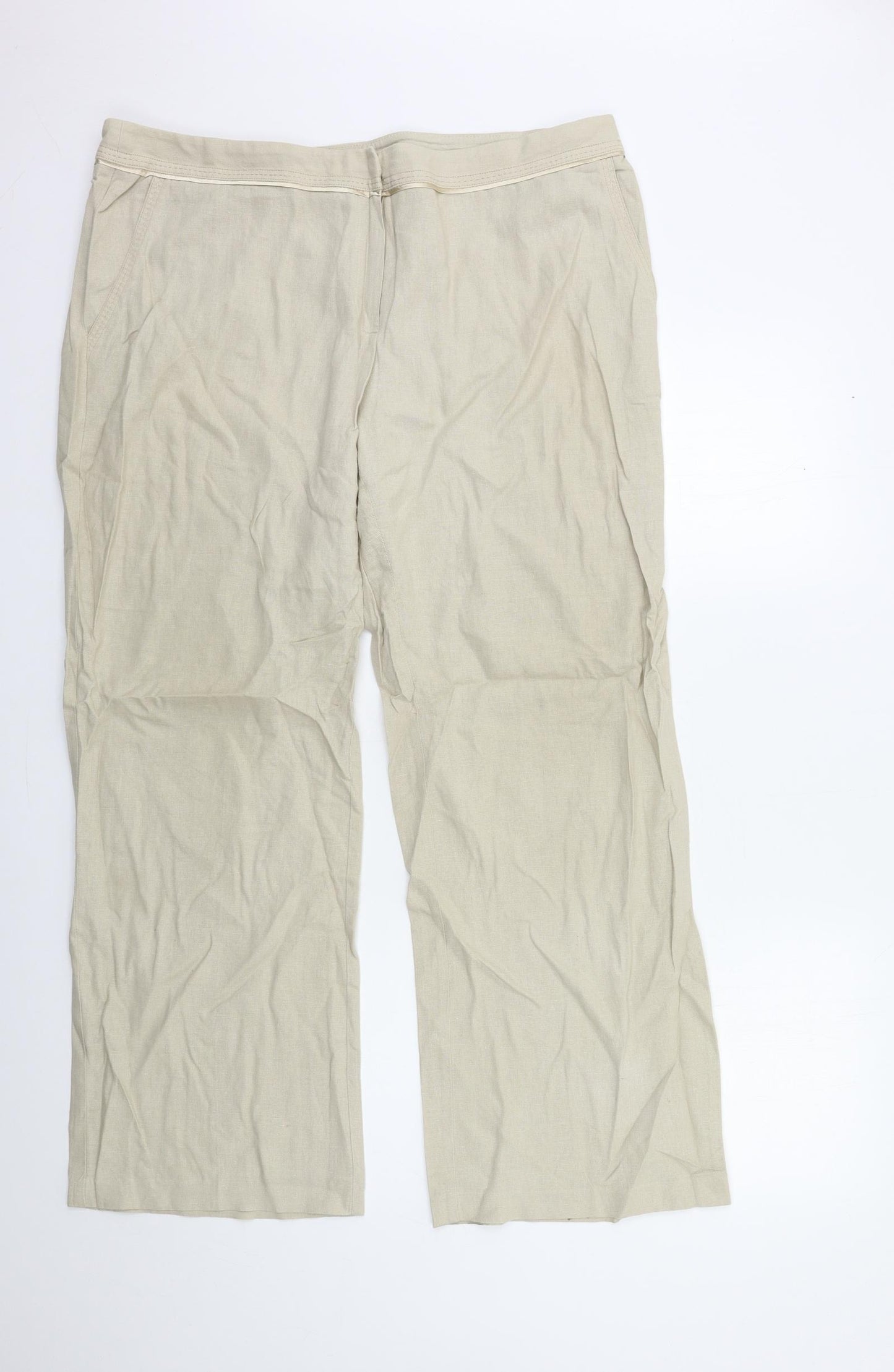 Marks and Spencer Womens Beige   Trousers  Size 18 L30 in