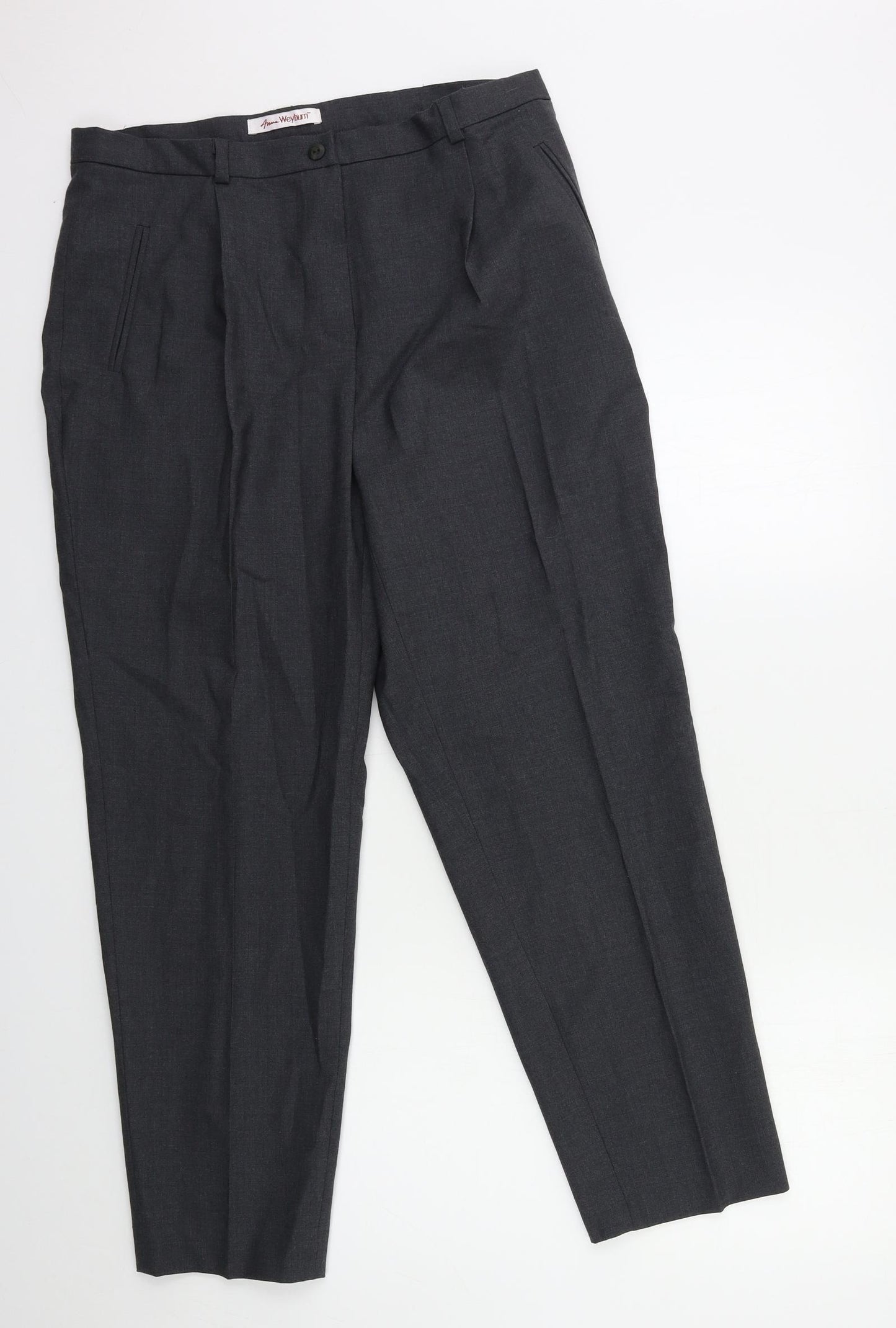 ANNE WEYBURN Womens Grey   Trousers  Size 16 L30 in