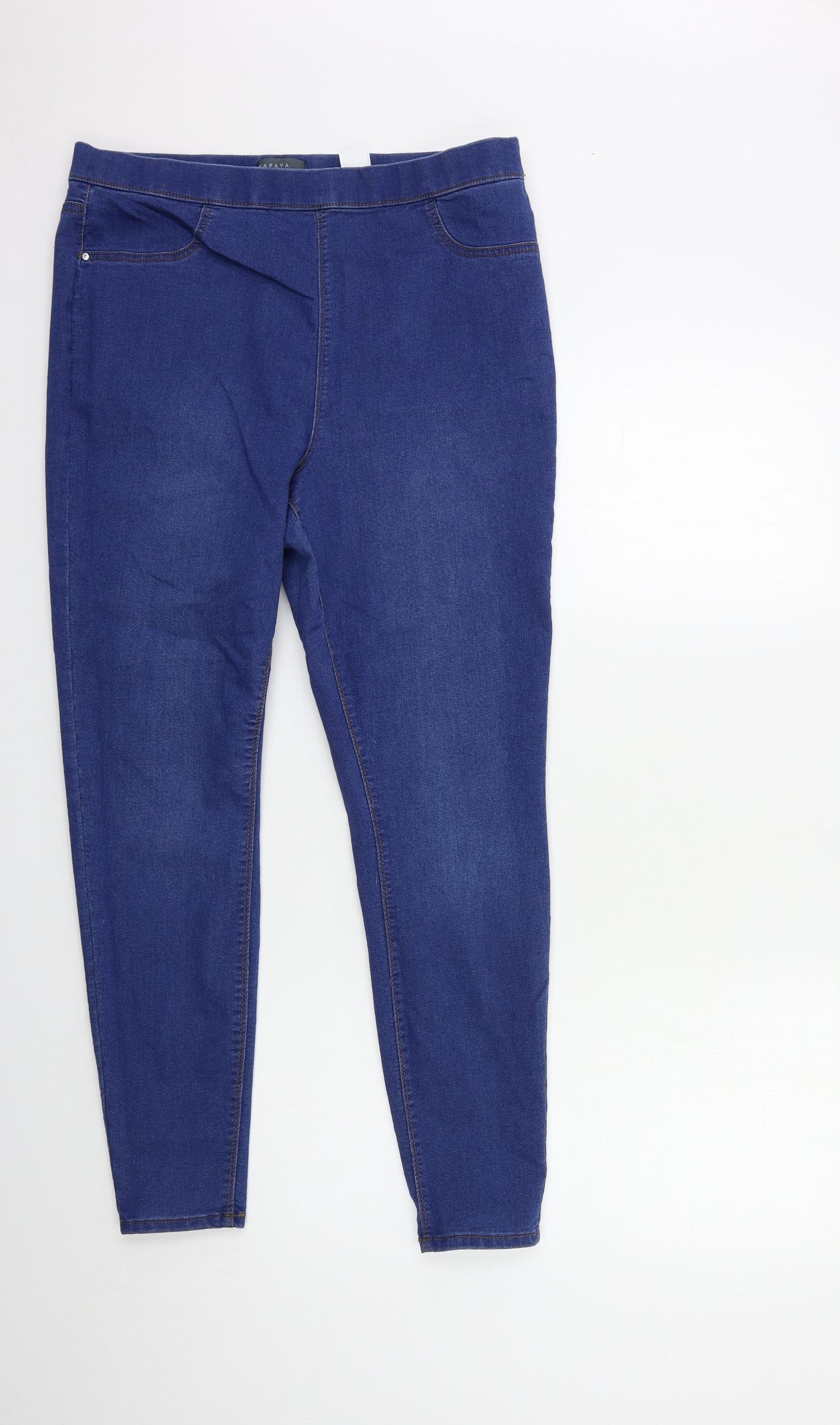 Papaya Womens Blue  Denim Jegging Jeans Size 14 L26 in