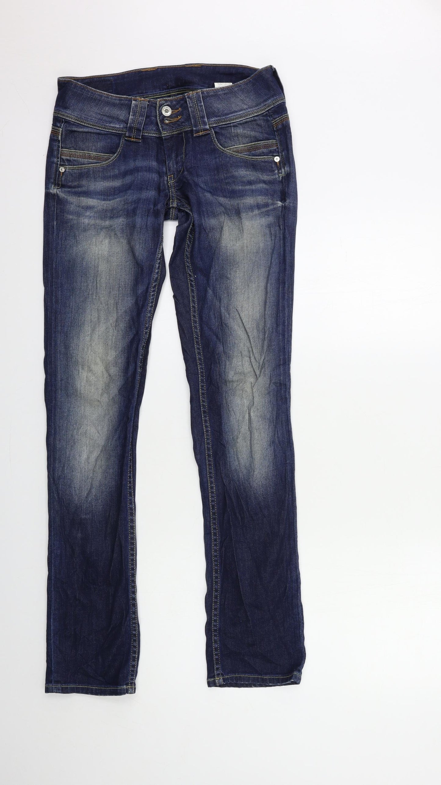 Pepe Jeans Womens Blue  Denim Straight Jeans Size 27 in L32 in