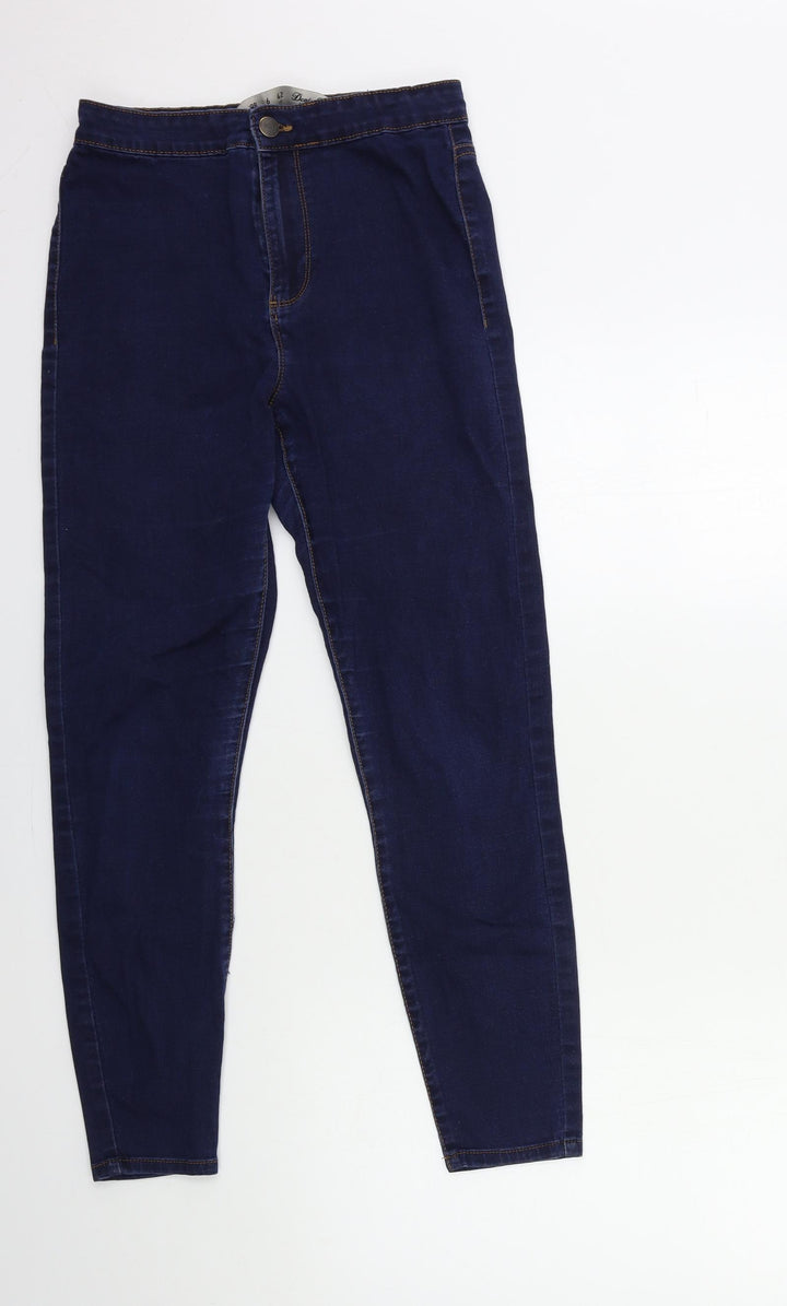 Denim & Co. Womens Blue Denim Skinny Jeans Size 10 L25 in