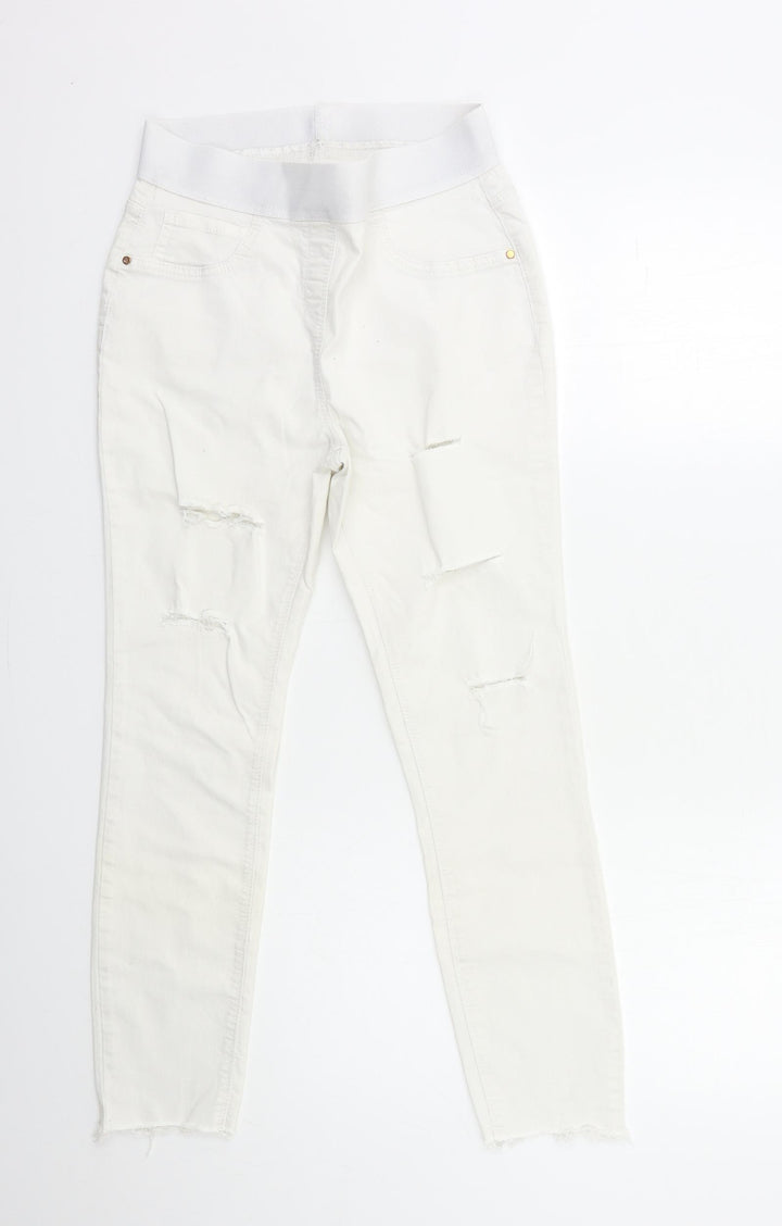 George Womens White Denim Jegging Jeans Size 10 L25 in