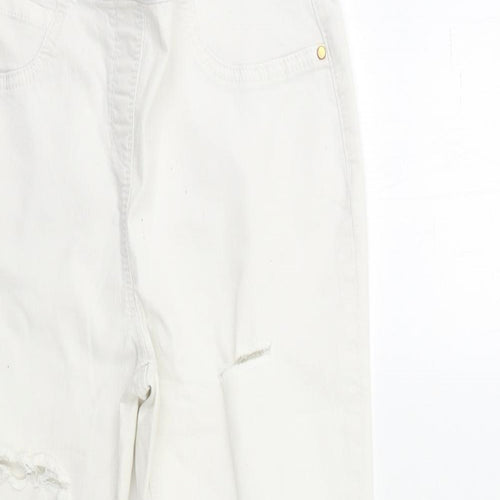 George Womens White  Denim Jegging Jeans Size 10 L25 in