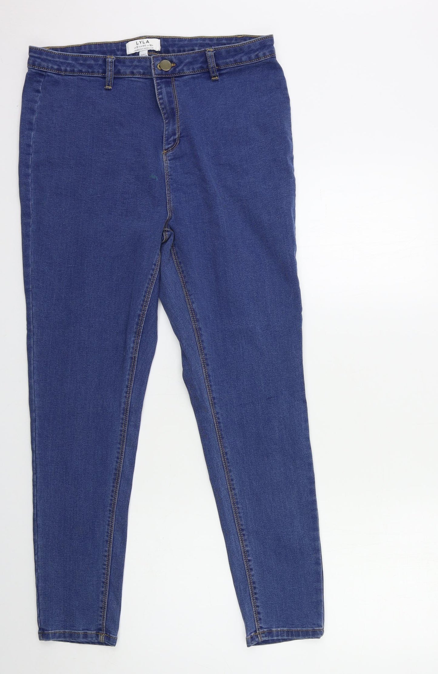 Dorothy Perkins Womens Blue  Denim Skinny Jeans Size 16 L28 in