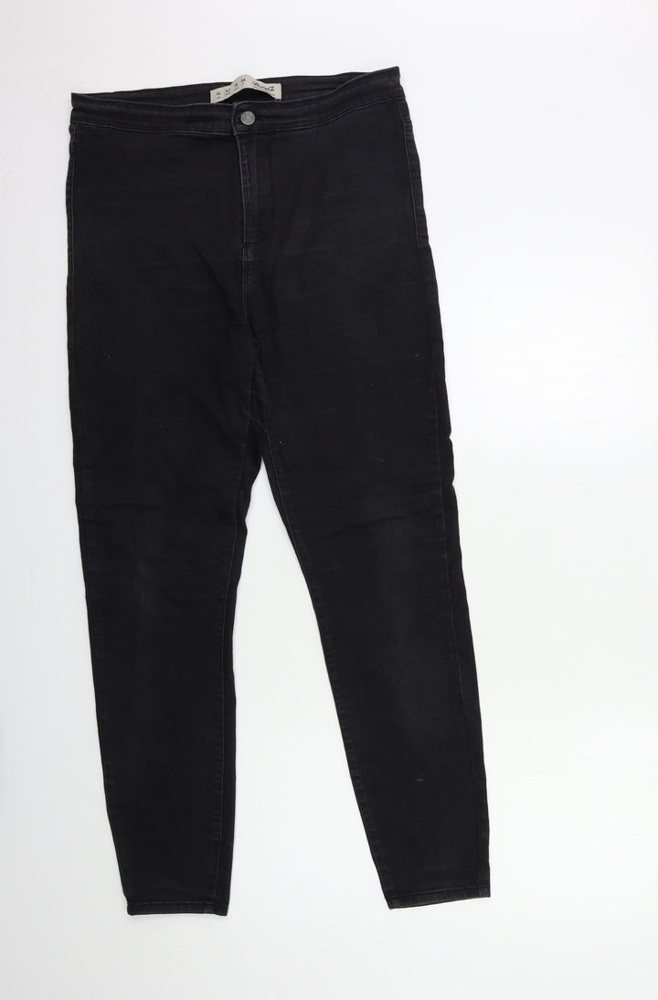 Denim & Co. Womens Black Denim Skinny Jeans Size 14 L28 in