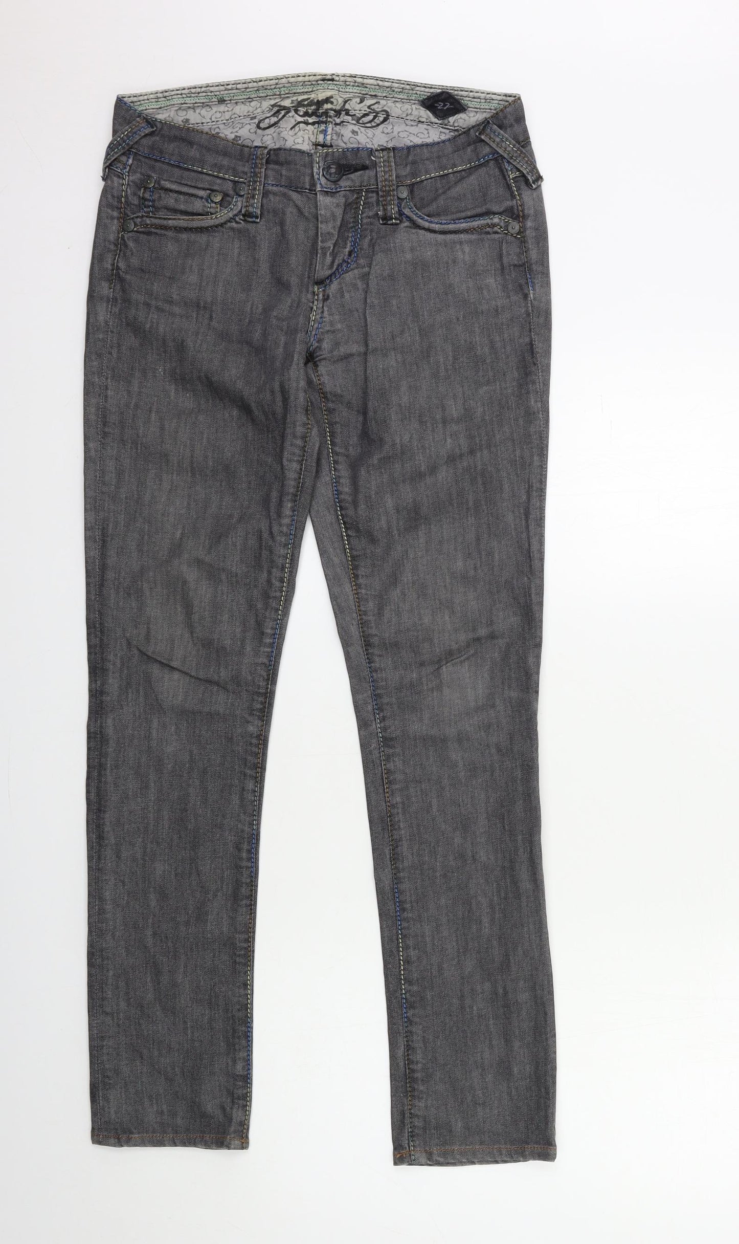 Preworn Womens Grey  Denim Skinny Jeans Size 27 in L29 in