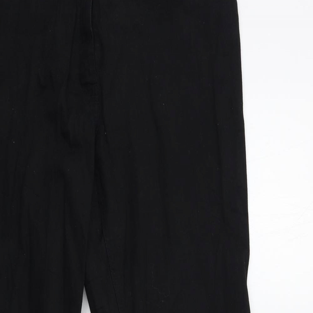 Preworn Womens Black  Denim Bootcut Jeans Size 38 in L28 in