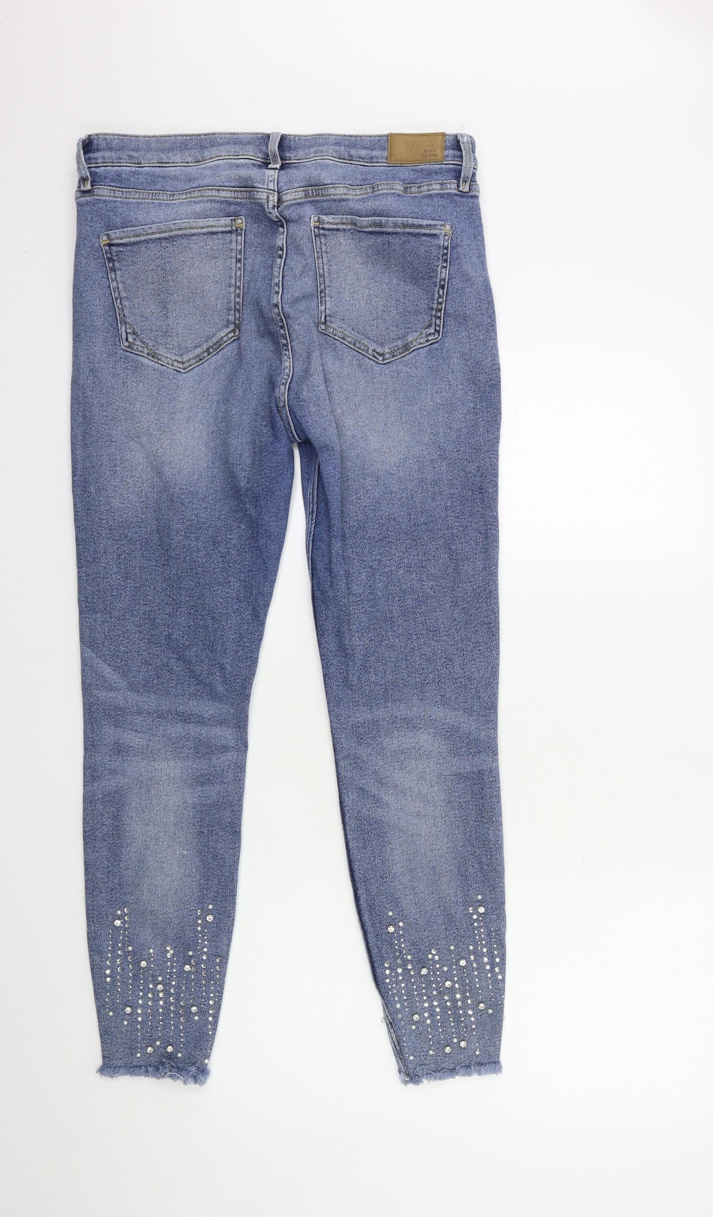 River Island Womens Blue  Denim Skinny Jeans Size 16 L28 in