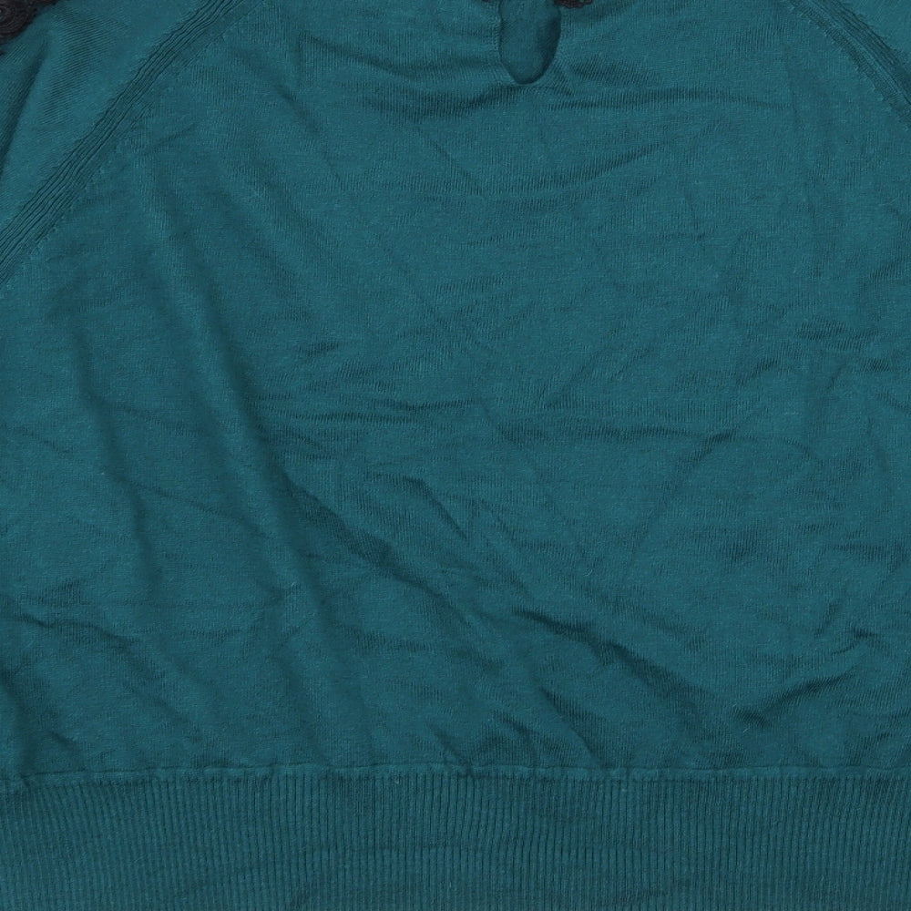 Per Una Womens Green Floral  Pullover Jumper Size 20