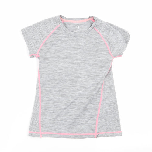 H&M Girls Grey   Basic T-Shirt Size 7-8 Years