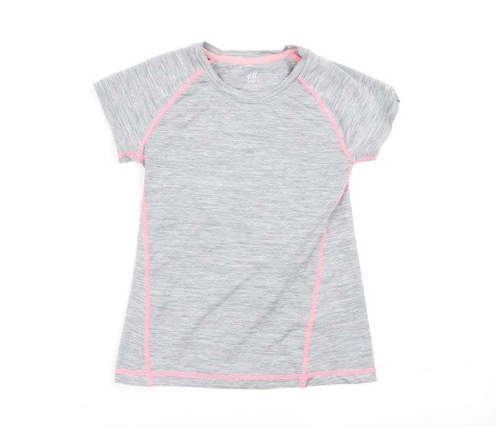 H&M Girls Grey   Basic T-Shirt Size 7-8 Years