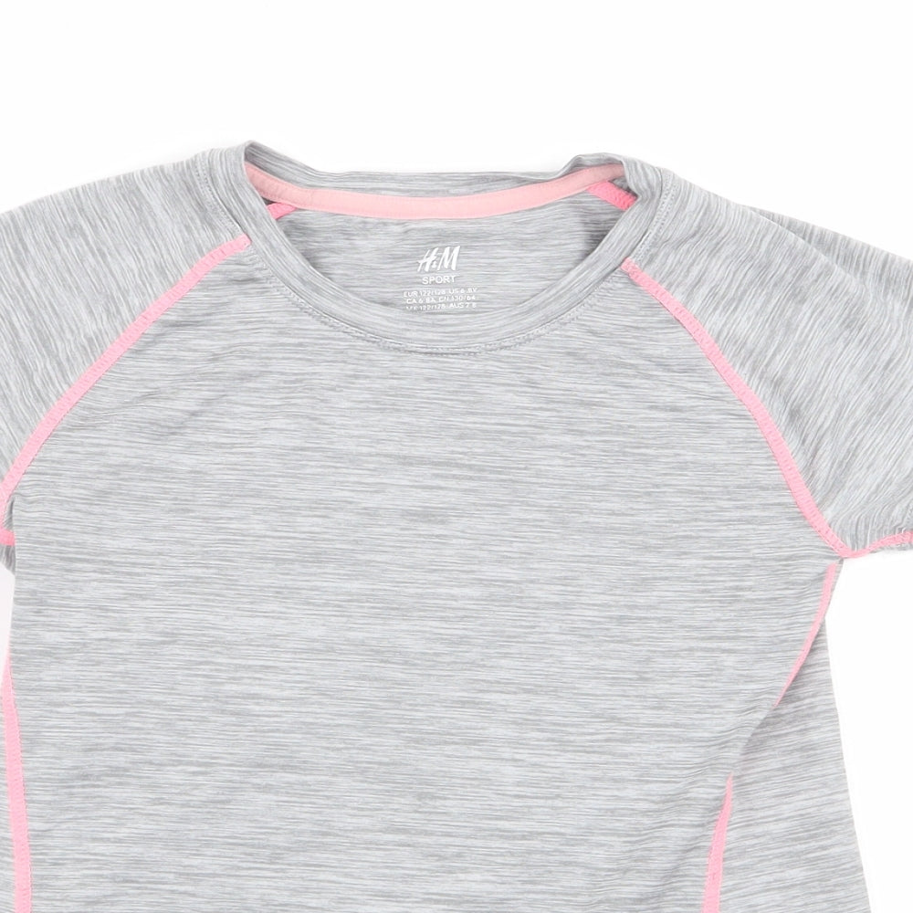 H&M Girls Grey   Basic T-Shirt Size 7-8 Years