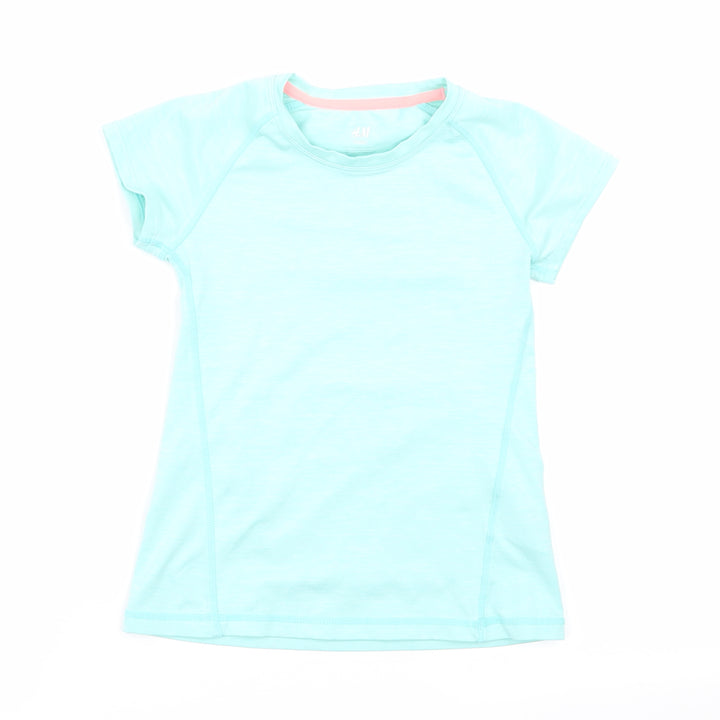 H&M Girls Green   Basic T-Shirt Size 7-8 Years
