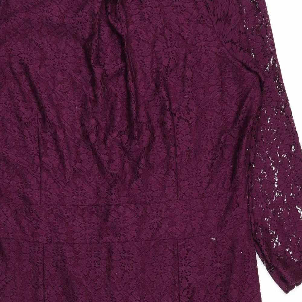 Dorothy Perkins Womens Purple Floral  A-Line  Size 20