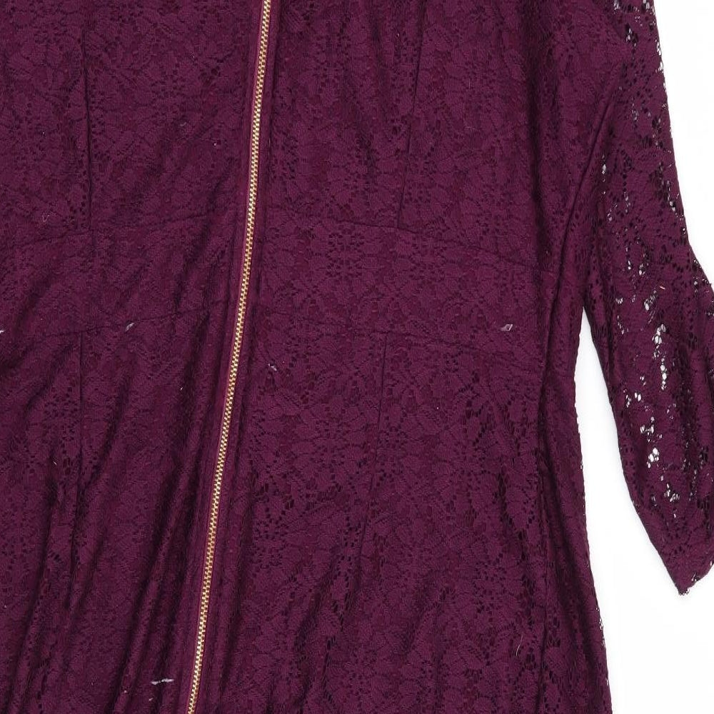 Dorothy Perkins Womens Purple Floral  A-Line  Size 20