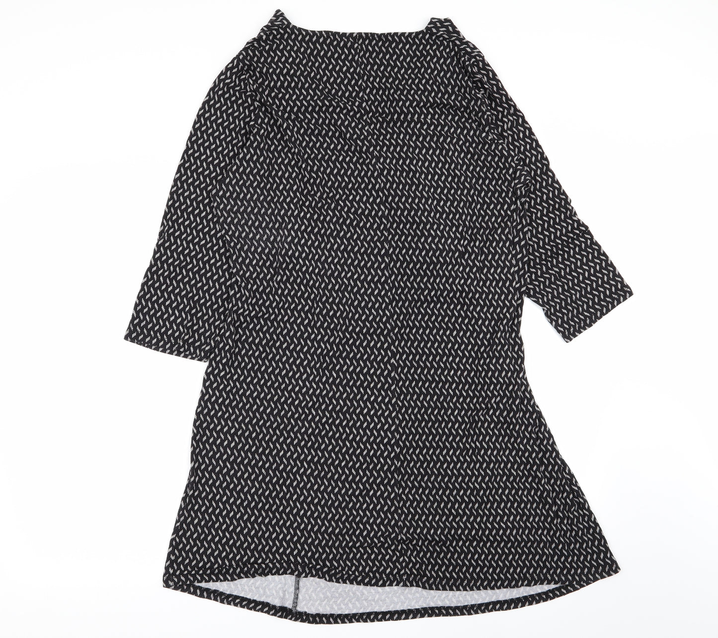 redoute Womens Black Geometric  Fit & Flare  Size 18