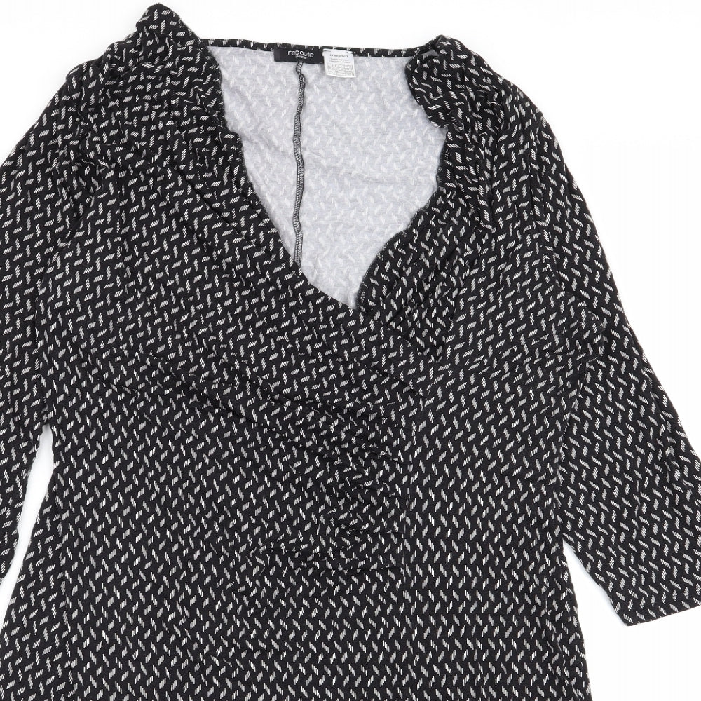 redoute Womens Black Geometric  Fit & Flare  Size 18