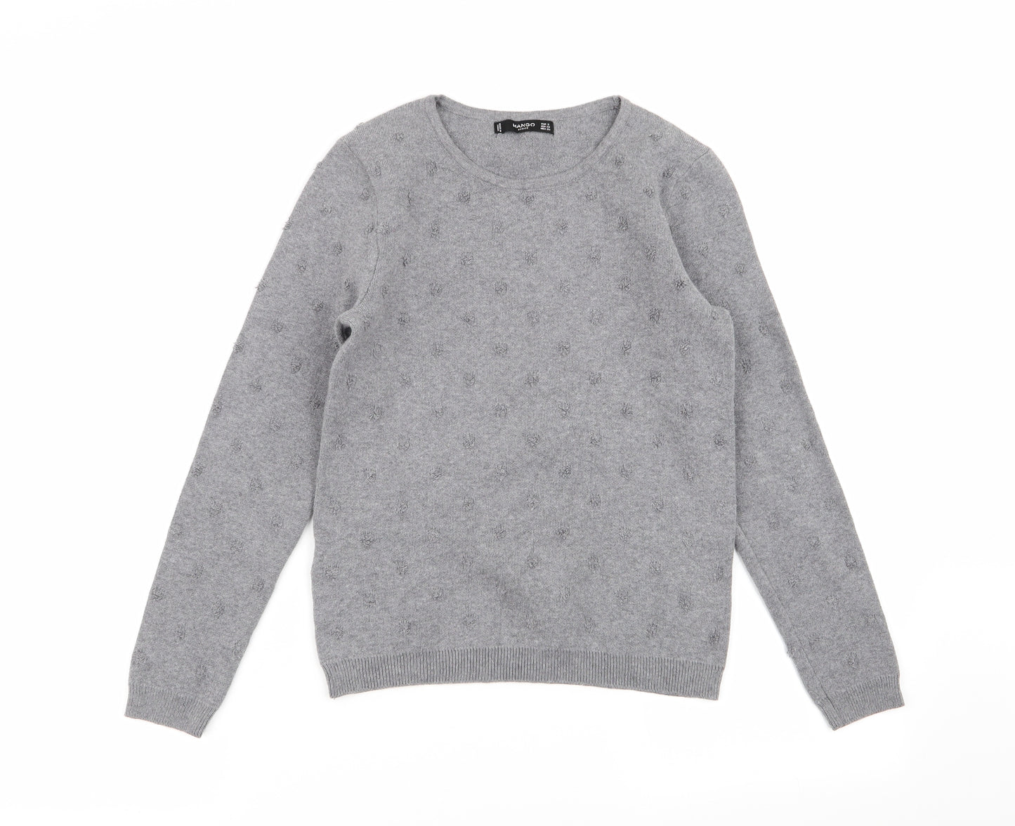 Mango Womens Grey Polka Dot  Pullover Jumper Size S