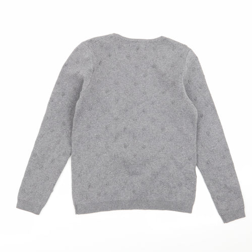 Mango Womens Grey Polka Dot  Pullover Jumper Size S
