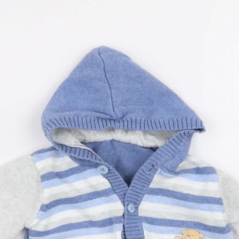 m Boys Multicoloured Striped  Cardigan Jumper Size 3-6 Months