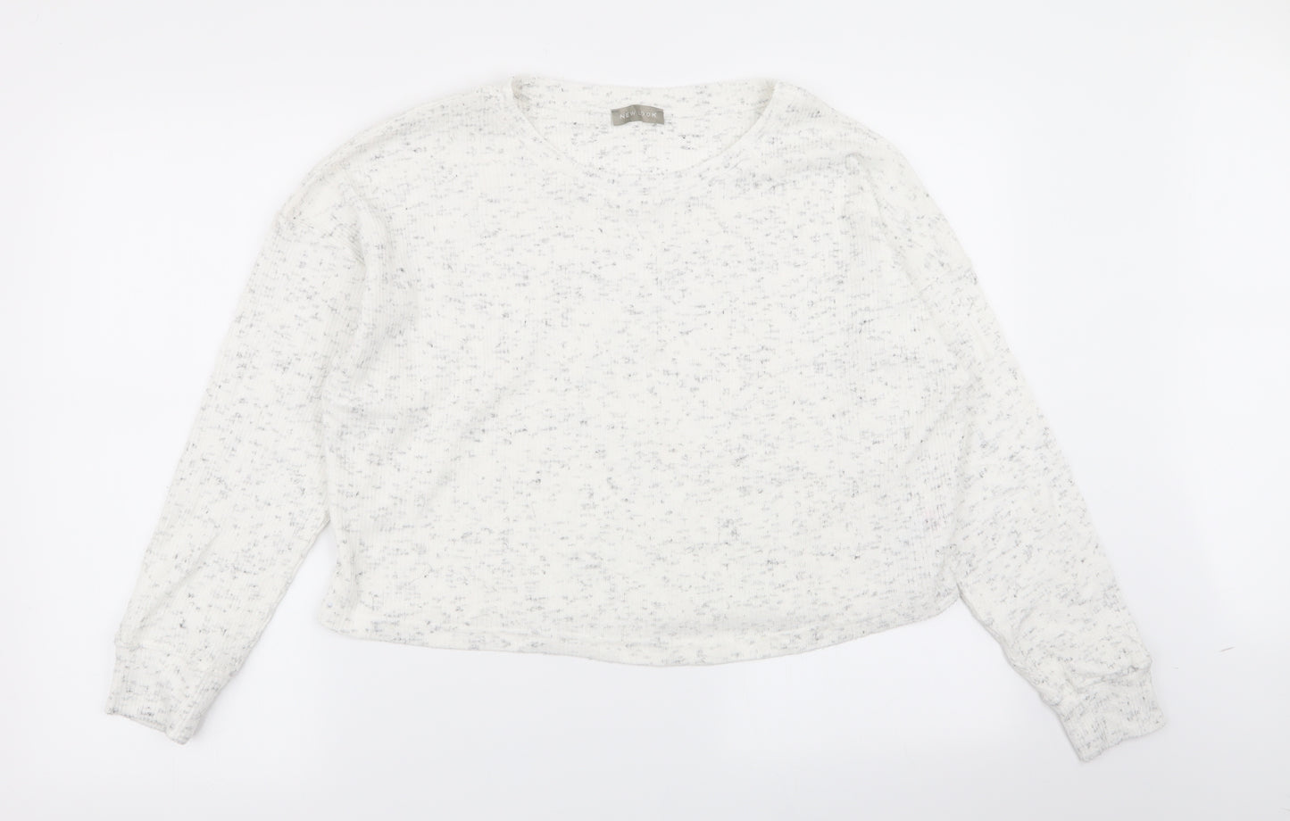 New Look Womens White   Pullover Jumper Size L  - crop jumper